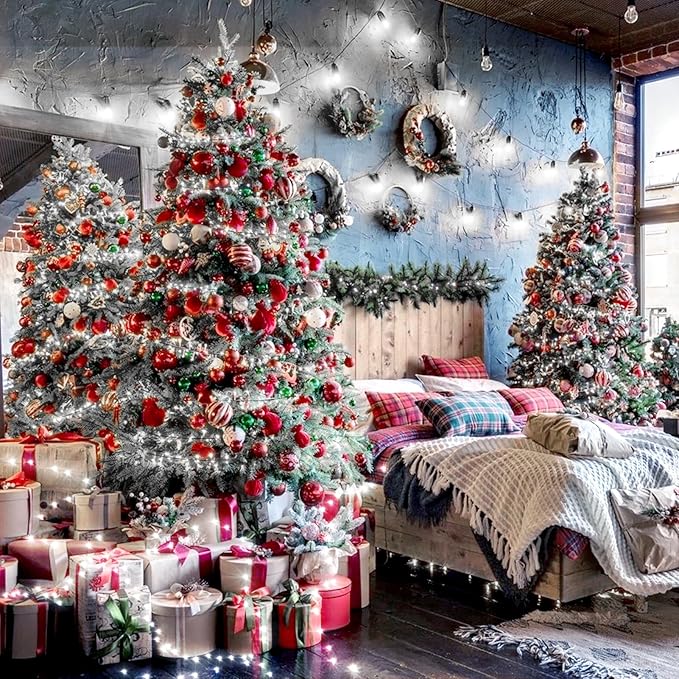 XURISEN 403FT 1000 LED Christmas Lights Outdoor Green Wire String Lights 8 Modes with Timer Memory Waterproof Fairy Light Plug in for Xmas Tree Wedding Yard Party Holiday Decorations(Cool White)