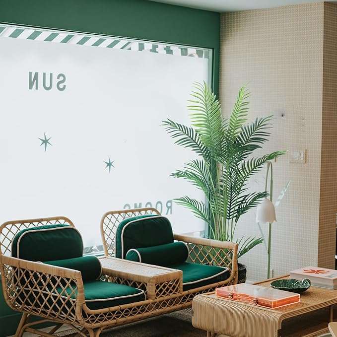 4.5FT 2Packs Artificial Palm Tree,Faux Areca Palm Plant with Real Touch Leaves and Adjustable Branches,Fake Tropical Palm Tree for Home Office Indoor Outdoor Modern Decoration