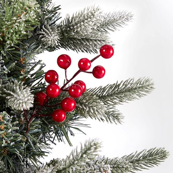 Small 3.5 FT Pre-Lit Christmas Tree with Ligths Snow Flocked Tabletop Christmas Tree with Sleigh Base for Home Office Xmas Decor, Battery Operated and Timer Function