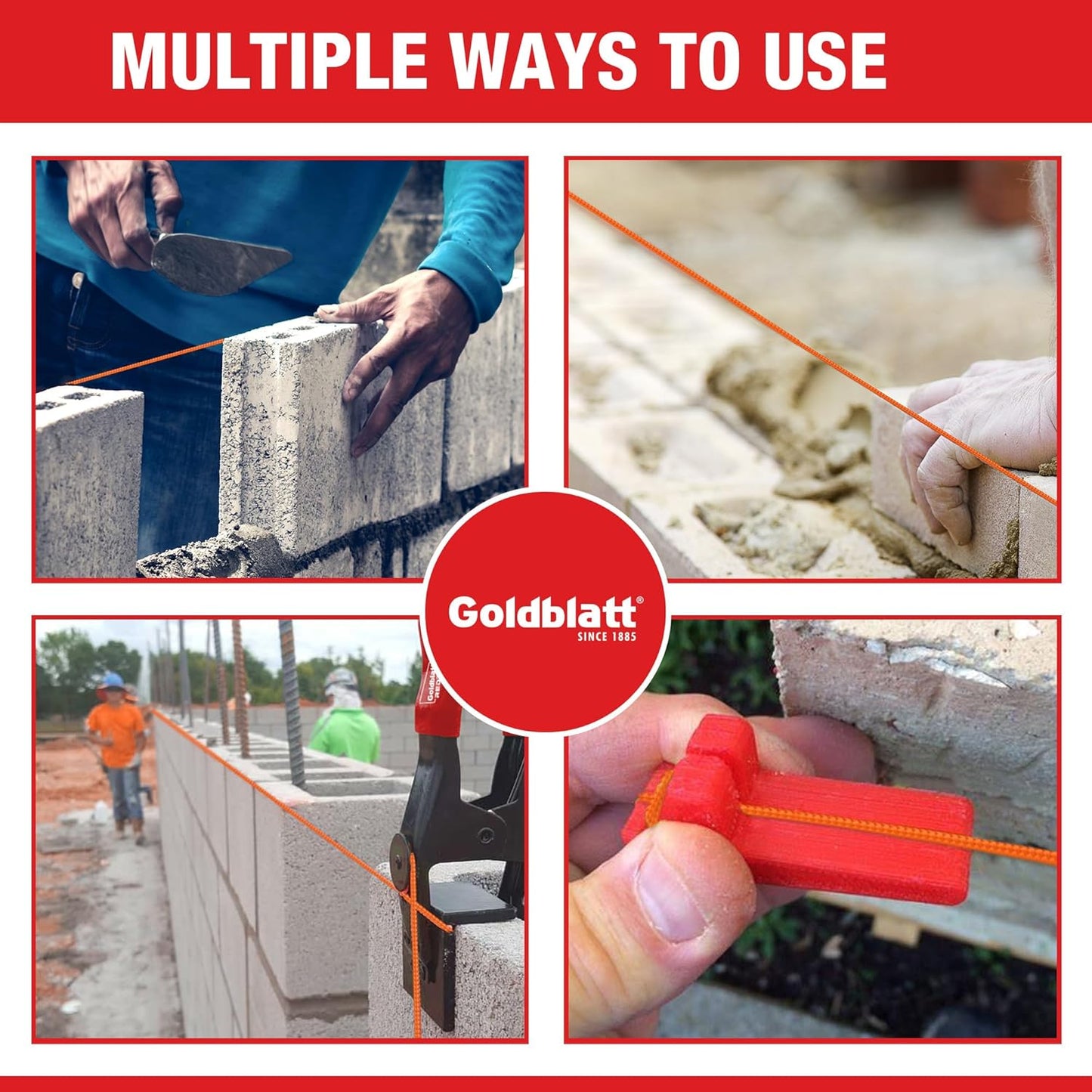 Goldblatt Mason Line, 500 Feet #18 Braided Nylon String, Perfect for Gardening or Masonry Tools