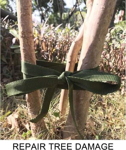 80 Feet Tree Tie Strap 1 Inch Tree Support Ties 1,980Lbs Strength Green Staking and Guying Material Plant Tie Garden Tie Green Tree Tie Rope for Outdoor Use, Straightening Supplies