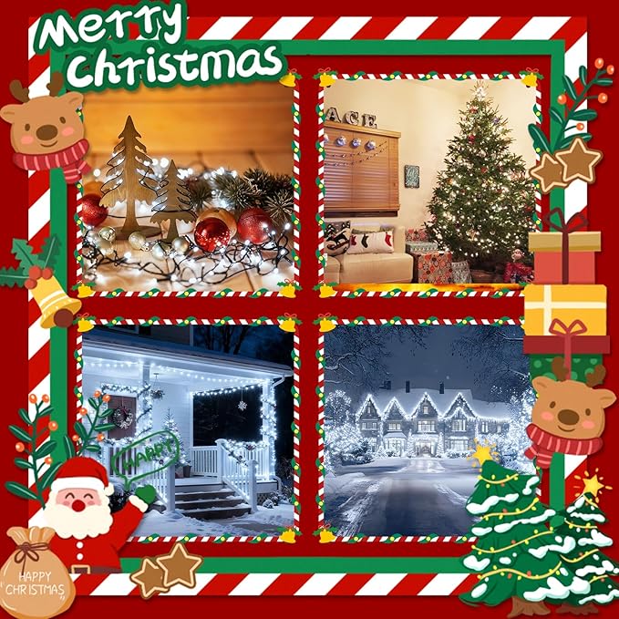 Voice Control 88ft 240LED Smart Christmas String Lights Outdoor/Indoor | String Lights Plug in with Remote, 12Modes, 7Voice Commands & Timers, Christmas Twinkle Light for Xmas Tree Decor (Cool White)