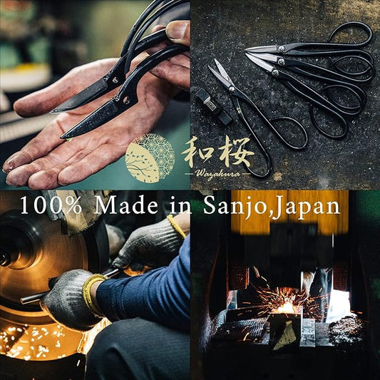 Wazakura Bonsai Scissors MADE IN JAPAN 7inch(180mm), Japanese Bonsai Garden Tools, Hasami Pruning Shears