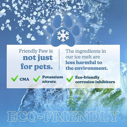 Friendly Paw Pet Friendly Ice Melt (20 LB Pail) - Our Driveway and Sidewalk Deicer Will Keep Your Pets and Children Safe in The Harshest of Conditions White
