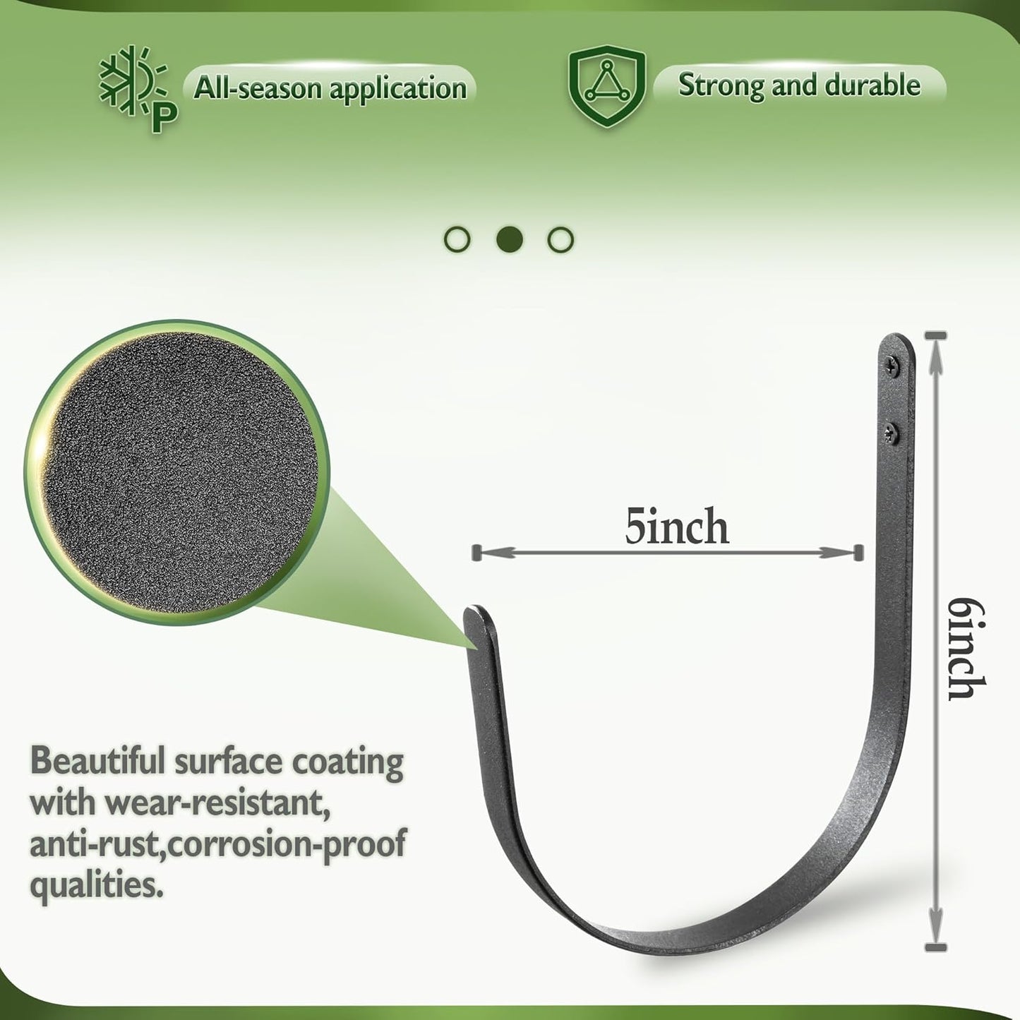 Hose Holders Wall Mount - Heavy-Duty Metal Garden Hose Hanger for Outside - Rust-Proof Hanging Hose Rack Hook Mount for Water Hose (2PCS)