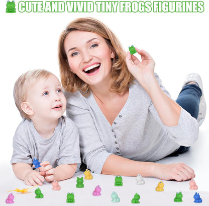 50 PCS Mini Frogs Garden Decor Tiny Plastic Frogs Miniature Resin Frog Figurines for Fairy Garden Miniature Moss Landscape Decoration (Multi Colors)