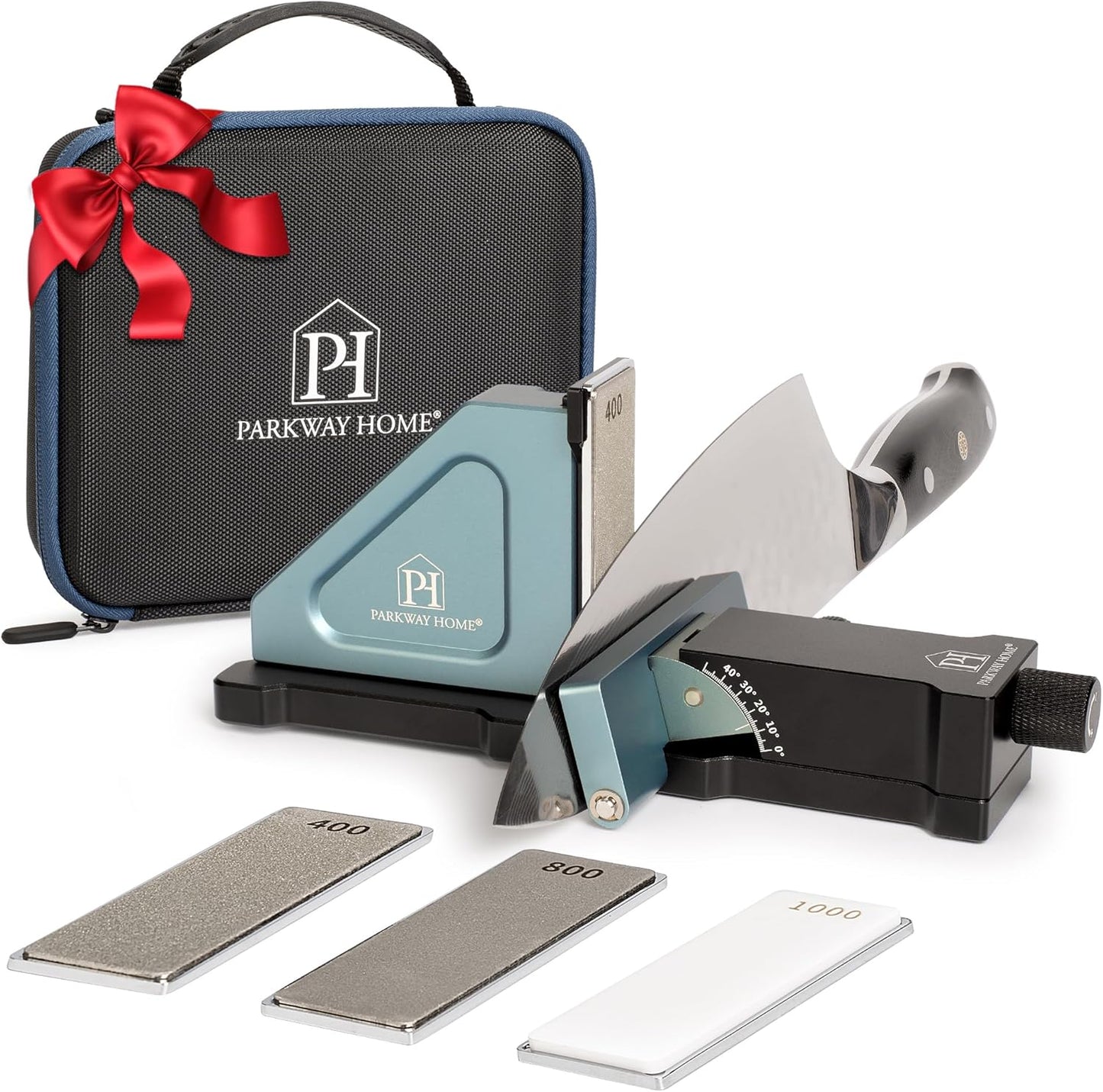 Rolling Knife Sharpener with Adjustable 10° to 40° Options and Adjustable Grinding Height, Knife Sharpener Kit, Roller Knife Sharpening System