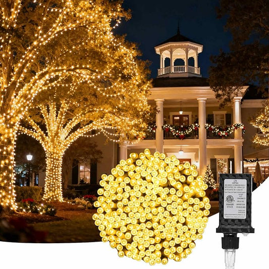 200 LED Christmas Lights 66 ft Christmas Tree Lights 8 Modes Plug-in with Memory Function White String Light for Bedroom Xmas Tree Wreath Patio Party Spring Outdoor Decorations