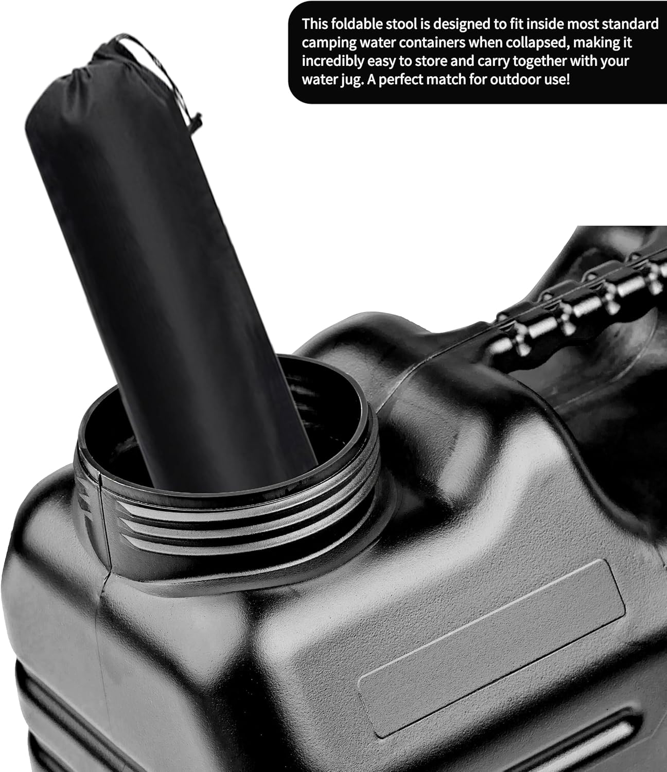UPWOIGH 5 Gallon Water Jug with Spigot and Folding Stool – Leak-Proof, BPA-Free Portable Black Water Container with Stand, Large Outdoor Storage Tank for Camping, Hiking, RV, Travel, and Emergency Use