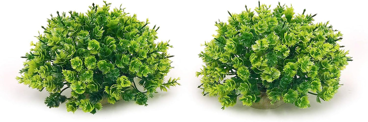 BEGONDIS 2Pcs Aquarium Decorations Fish Tank Artificial Green Water Plants Made of Soft Plastic