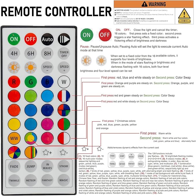 Dazzle Bright Smart Christmas String Lights, 164FT 500 LED RGB Color Changing String Lights with Remote & App Controlled, Halloween Decorations for Indoor Outdoor Holiday Xmas Tree Party Decor