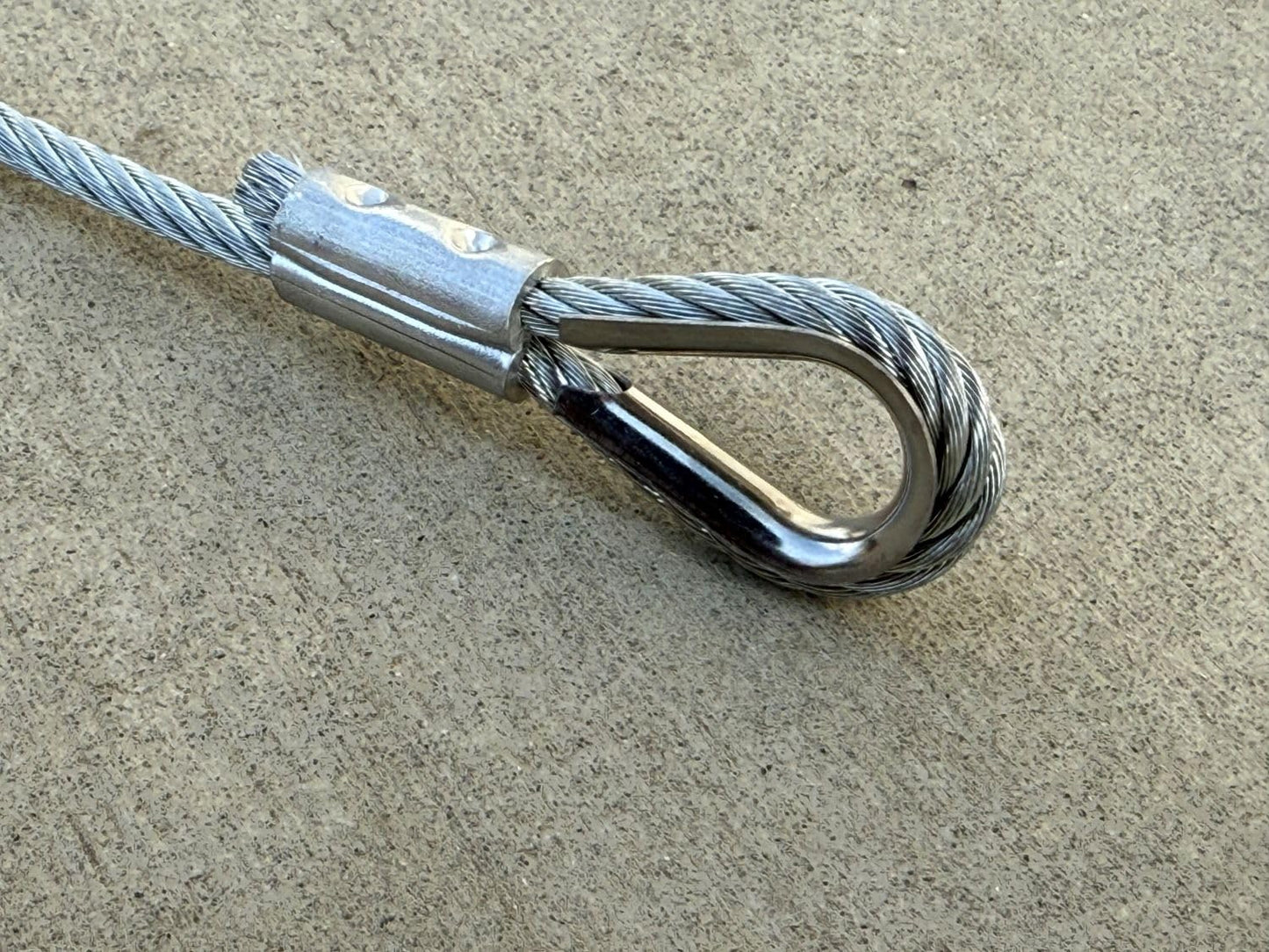 Sandbaggy 3/16" x 50 ft Galvanized Braided Steel Cable w/Looped End (7x19 Wire Rope) (25, Silver, 3/16" x 50 ft)