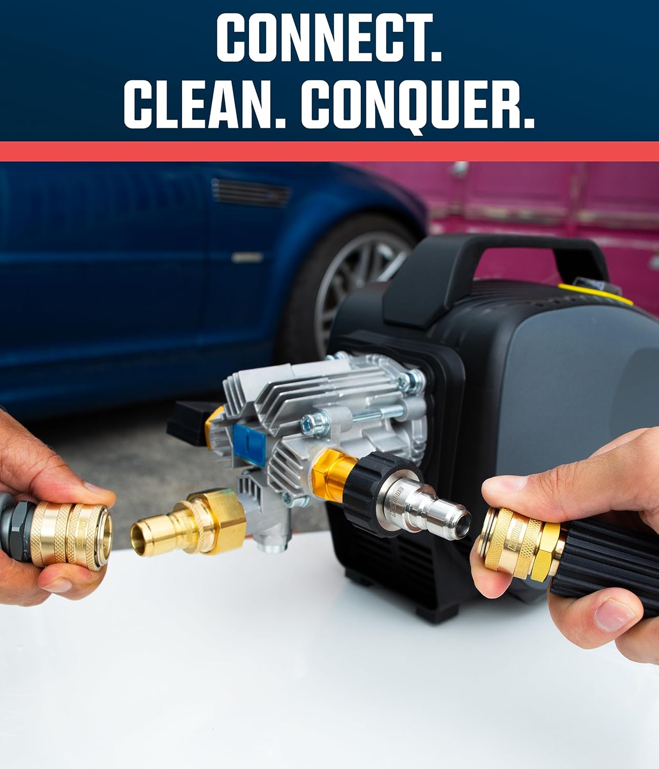 McKillans® Pressure Washer Quick Connect Kit, M22-14mm to 3/8" Male Female Quick Disconnect Kit for Power Washer (Brass)