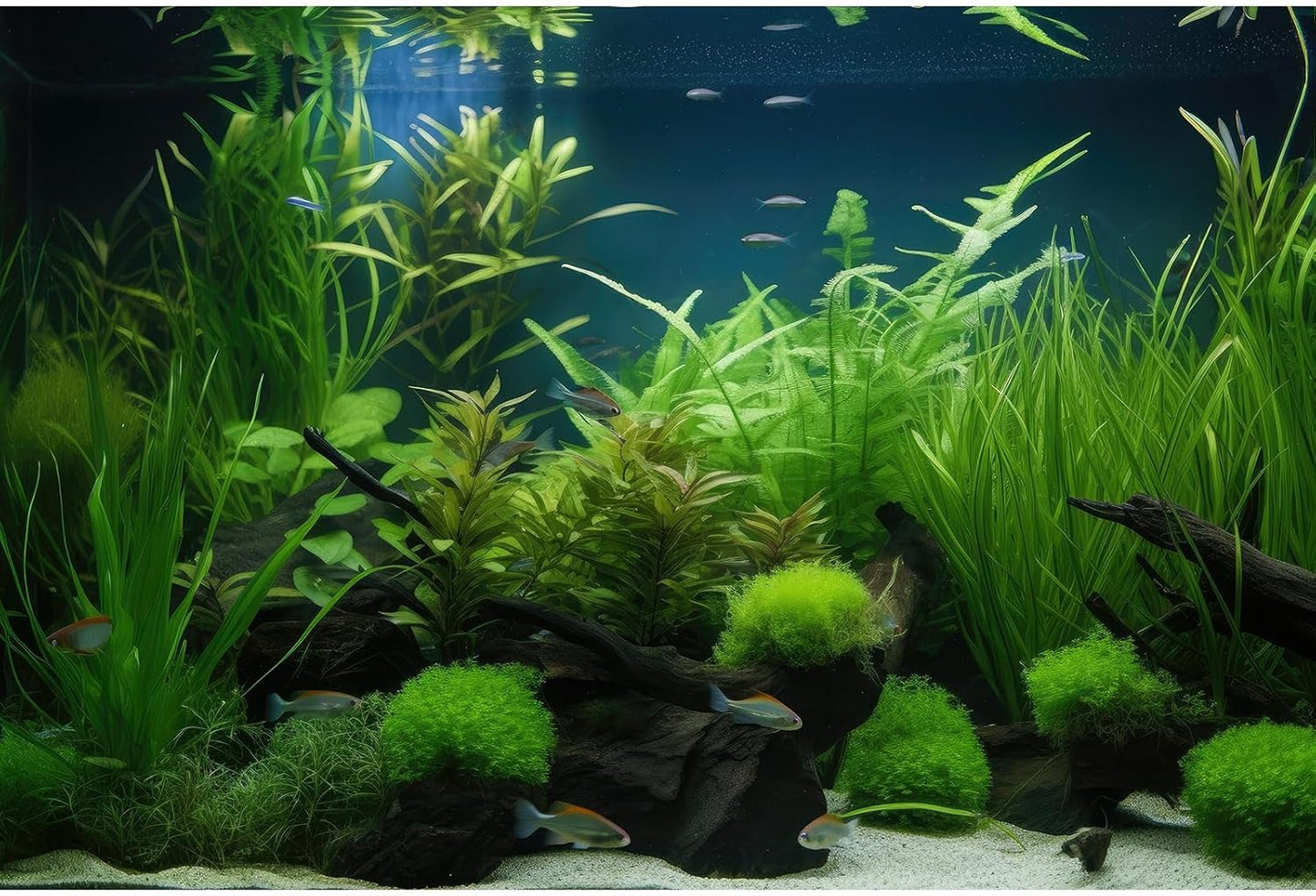 Aquarium Background Diverse Collection of Aquatic Plants Seagrasses Terrarium Background Redwood Root Moss Tropical Style Underwater Plants Fish Tank Background Under The Sea Aquarium Backdrop 60x24in
