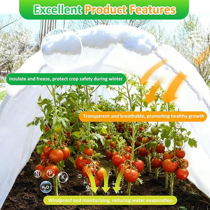 White Plant Covers Freeze Protection, 10 x 50 ft - 0.9 oz/yd² Frost Cloths for Outdoor Plants, Tree Covers Freeze Protection, Winter Garden Blanket, Sun Cover for Plants for Greenhouse, Vegetables