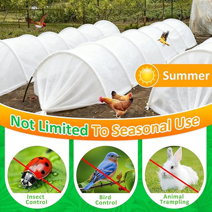 White Plant Covers Freeze Protection, 10 x 50 ft - 0.9 oz/yd² Frost Cloths for Outdoor Plants, Tree Covers Freeze Protection, Winter Garden Blanket, Sun Cover for Plants for Greenhouse, Vegetables