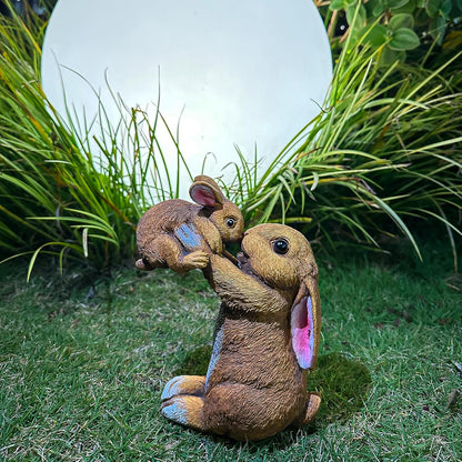 Bunny Decor for Garden, Family Rabbit Figurine Statue for Table Decorations, Adorable Outdoor & Indoor Rabbits Decoration, Gifts for Mom and Women