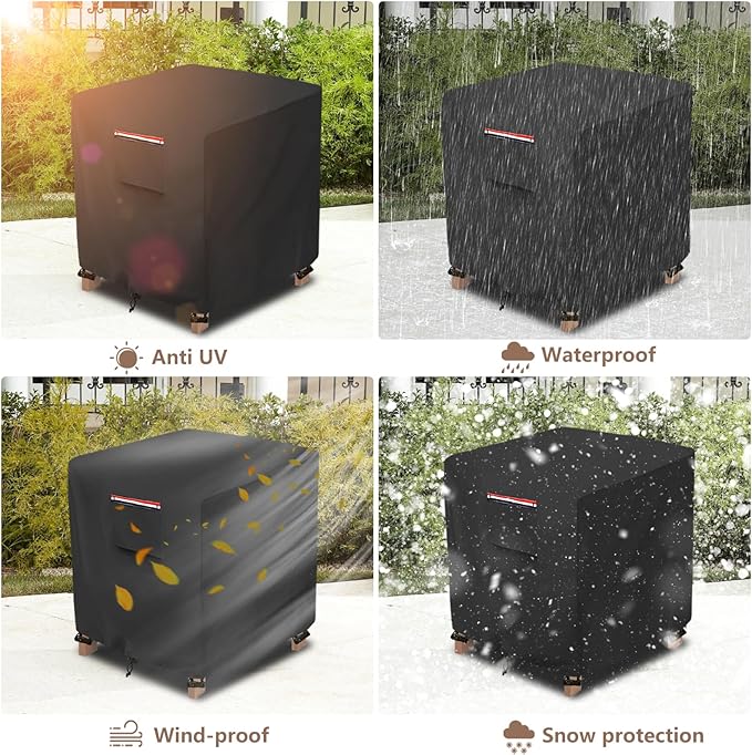 okcool Patio Wicker Side Table Cover,Waterproof Square Patio Small Side Table Cover,Suitable for 3-Piece Outdoor Wicker Patio Bistro Set Side Table,22W x 22D x 18H inch