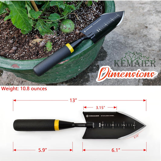 Garden Tool Set - Featuring a Heavy-Duty Stainless Steel Hand Cultivator, Transplant Shovel, Trowel, Crack Weeder, and Dandelion Weeder - The Ultimate, Unbreakable Gardening Gift