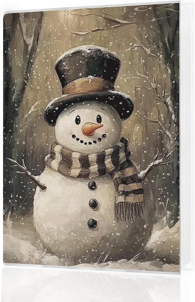 Christmas Photo Albums 4x6 inch Hold 36 Pictures, Rustic Farmhouse Christmas Snowman Winter Holiday Small Memory Photo Album Book for Baby Family Graduation Wedding Travel Vacation