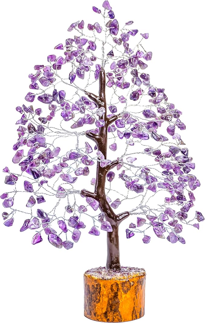 Amethyst Crystal Tree of Life Handmade Gemstone Tree, Chakra Tree of Life, Healing Crystal Tree, Feng Shui Tree Decor, Crystal Decorations, Money Tree Bonsai, Artificial Tree, Spiritual Wisdom Gift