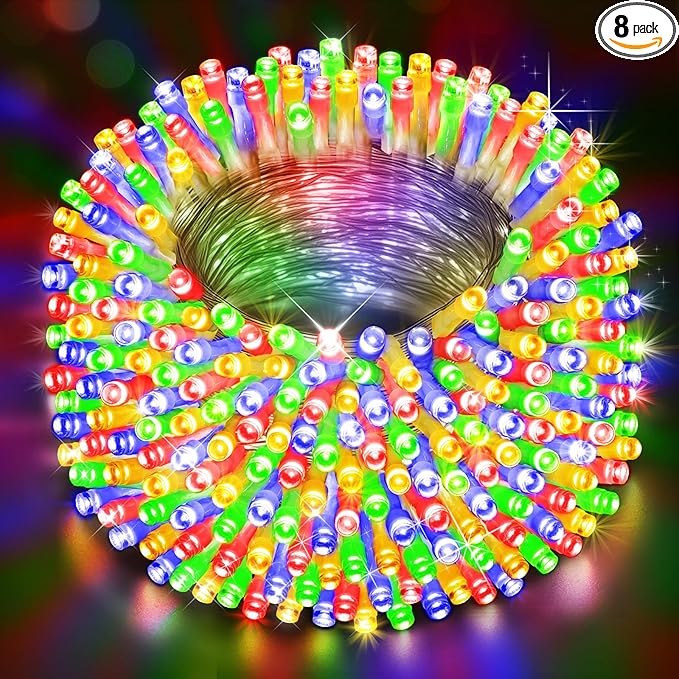 Heceltt Christmas Lights Outdoor, 403FT 1000 LED String Lights 8 Modes and Timer Memory Function Twinkle Fairy Lights IP44 Waterproof Plug in for Xmas Tree Wedding Party Holiday Decor(Multicolor)