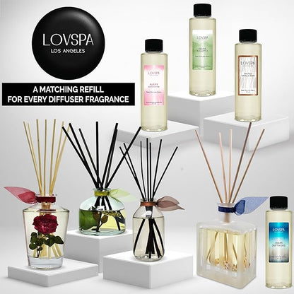 LOVSPA Reed Diffuser Set, Vanilla Antilles Scented Oil Diffuser with Sticks, Home Fragrance Accessories for Bathroom Shelf Decor, Aroma Diffusers for Home or Office Fall Decor, USA Made
