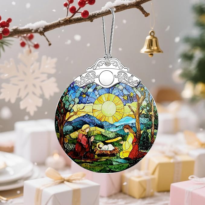 Christmas Ornament, Christmas Tree Decor, Christian Ornament, Nativity Scene, Religious Home Decor, Christian Gifts, Religious Gifts, Gift Exchange, Gift Idea - Pattern D