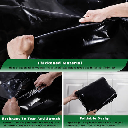 MXQMKL 240 L/63.4 gal Water Bladder Storage Containers, Foldable Portable Water Tank Large Capacity Soft Water Bag, Drought Resistance, Fire Prevention, Emergency Water