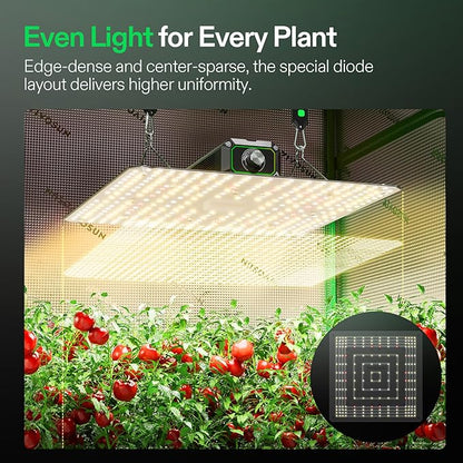 VIVOSUN LumaLight 100W LED Grow Light, Full Spectrum Plant Light, Smart Dimmable & High PPFD for Indoor Plants Seedling Vegetables Bloom, Fits 2×2/2×4 Grow Tents