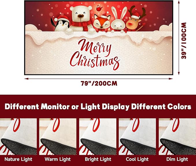 Christmas Rugs,Xmas Tree Snowman Non-Slip Washable Rug Indoor Rugs Floor Mats Carpet for Living Room Bedroom Dining Room Home Decor,79" X 39"