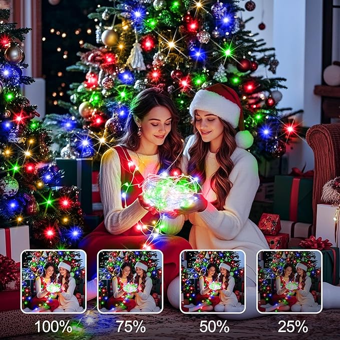 SAUIRS 600FT 1500 LED Christmas Lights Outdoor String Lights with 8 Modes Timer Waterproof Fairy Light Plug in for Outside Indoor Party Xmas Palm Tree Yard Wedding Decorations(Multicolor)