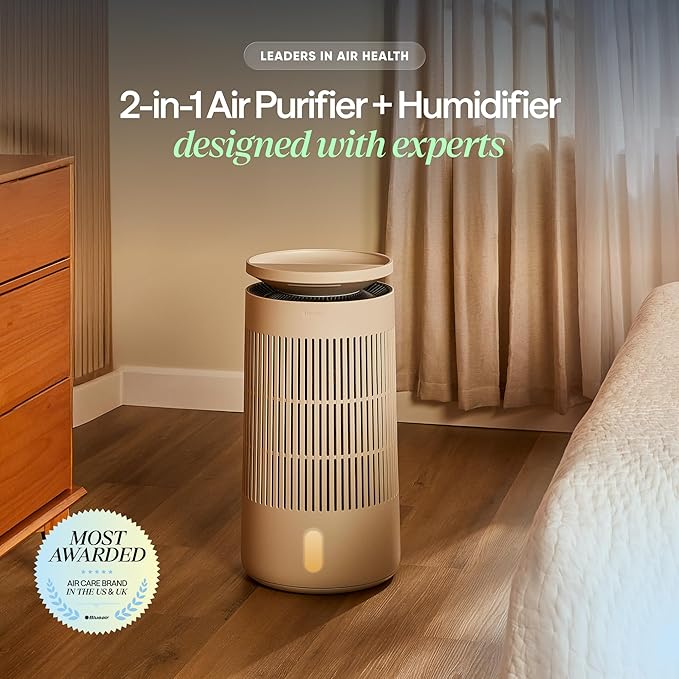 Blueair 2-in-1 Pro Air Purifier & Humidifier for Large Rooms, HEPASilent™ Removes 99.97% Allergens, Dust, Smoke, Up to 1,875 sq ft, Smart App, Skin-Hydration Mode, 360° InvisibleMist™