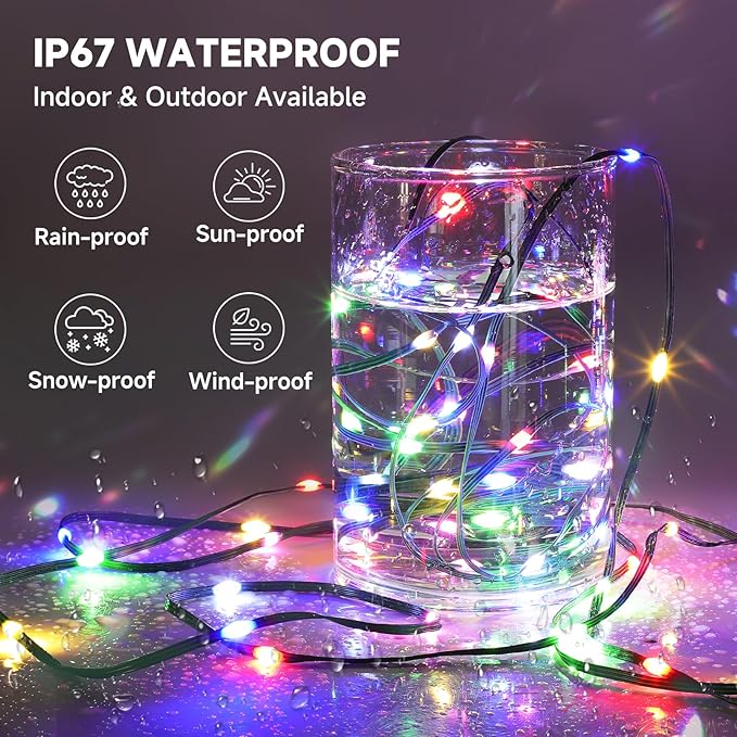 Mlambert 1200 LED Christmas Lights 394FT, Outdoor Waterproof Dimmable Fairy Lights with Remote, 8 Modes Indoor Lighting for Holiday Décor, Multicolor