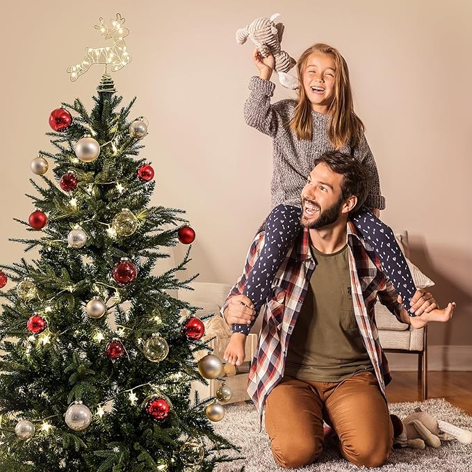 Champagne Glass Christmas Ball Ornaments for Christmas Tree, 2.36” Christmas Hanging Ornaments Set of 12 Xmas Baubles for Holiday Party Xmas Tree Decorations Gifts