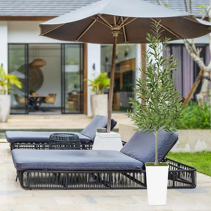 Artificial Olive Tree 6ft - Realistic Tall Fake Plants for Office Living Room Bedroom Home Decor Indoor - Faux Floor Green Silk House Corner Large Potted Plants