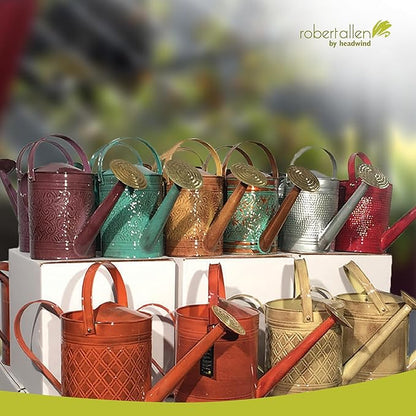 Headwind Wexley Metal Watering Can Outdoor – Tansy Green 2 Gallon Decorative Metal Watering Cans for Garden, Patio, and Indoor Plants – Durable, Stylish, and Easy to Use by Robert Allen