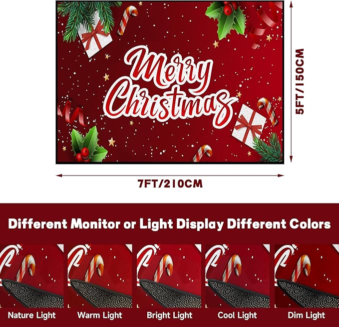 5' X 7' Christmas Rug Merry Xmas Door Mat Non-Slip Indoor Outdoor Front Door Doormat Living Room Bedroom Entrance Rug Happy Xmas Home Festive Decoration