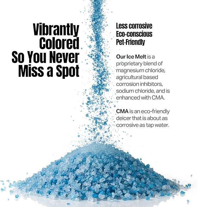 Blue Ice Melt -25°F Effective, Pet Safe Eco-Friendly De-Icer, Fast-Acting Granules for Driveways, Walkways & Entryways, 20 lb Pail