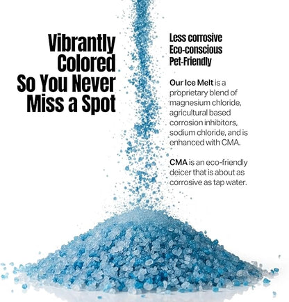 Blue Ice Melt -25°F Effective, Pet Safe Eco-Friendly De-Icer, Fast-Acting Granules for Driveways, Walkways & Entryways, 20 lb Pail