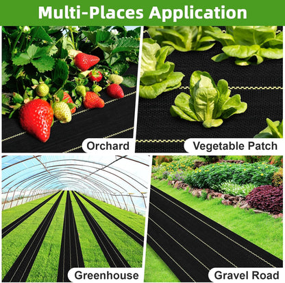 Shade&Beyond 6ftx300ft Weed Barrier Fabric 3.5oz Heavy Duty Landscape Fabric with Superior Permeability Weed Control, Garden Woven Ground Cloth with Staples