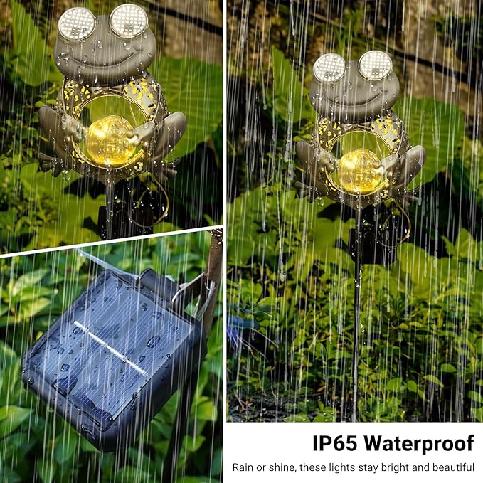Solar Lights Outdoor Decor, Solar Frog Yard Decorations Outdoor, Garden Decorative, IP65 Waterproof, Gifts for Women Mom, for Yard Patio Lawn Pathway Landscape