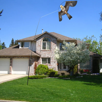 Bird Hawk Flying Kite with Pole Crops Farm Protector Bird Scarer Flying Kite with 4m Pole-Style B