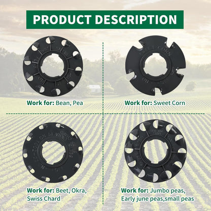 60009 Set 6 Standard Seed Plates Compatible with Earthway 1001-B Seeder,Works for: Sweet Corn, Radish, Leek, Asparagus, Spinach, Carrot, Lettuce, Turnip, Cabbage, Endive,Onion, Tomato, Bean