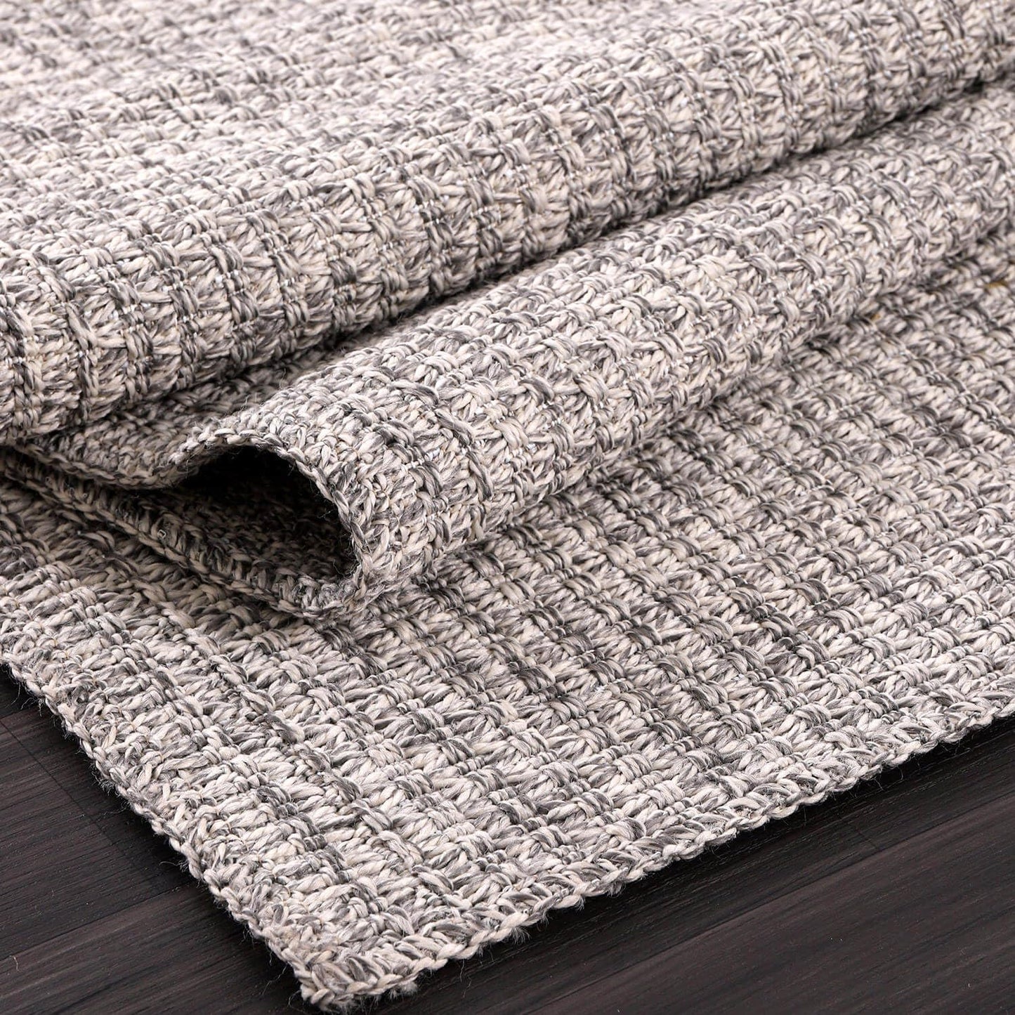 Easy Jute Runner Rug 2x7 Indoor Outdoor Natural Rugs Solid Fiber Rug Woven Area Rug Boho Easy Clean Inside Carpet for Living Room Bedroom Dining Room Hallway or Outdoor Patio Porch (2 X 7 Silver)