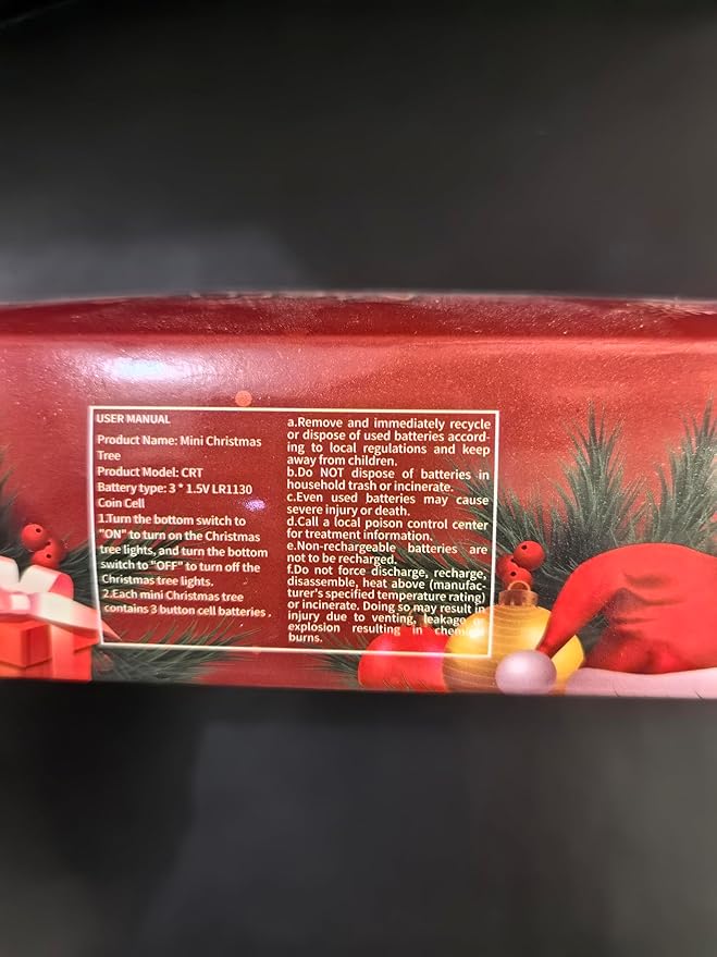 Mini Christmas Tree with Lights, 4 Pack Tabletop Christmas Tree with LED Lights for Indoor Christmas Decorations Holiday Party Ornagment, Christmas Centerpieces for Tables (4)