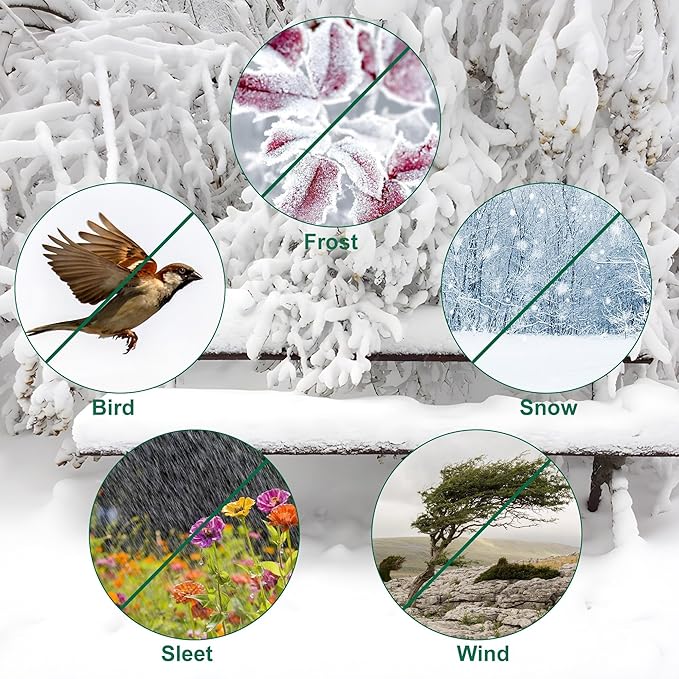 2 Packs Large Plant Covers Freeze Protection 80"W x 90"H Frost Protection Blankets with Zipper Drawstring Freeze Protections Plant Cover for Winter Outdoor Shrubs Palm Citrus Trees Potted Plants