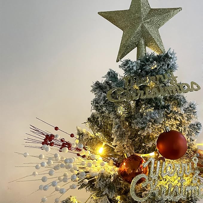 Christmas Artificial Glitter Berry Stem Decorations Decorative Bead Sticks Xmas Picks Glittery Twigs Branches for Christmas Tree Wreath Gift Vase Home Decor Party Ornaments Black 24 PCS