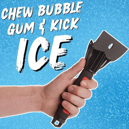 RevHeads Ice Scraper for Car Windshield & Windows - Tough Reinforced Plastic Handle - Chisel Side for Frost, Claw Side for ICY Chunks