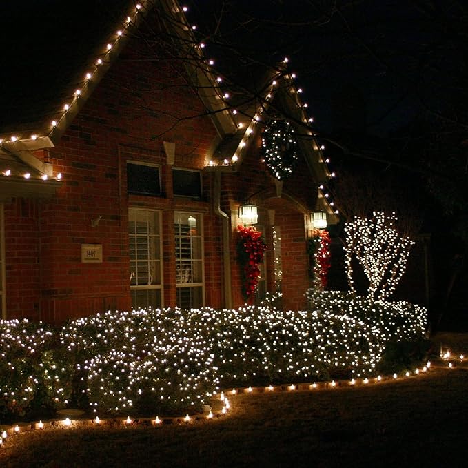 Uptotop Christmas 100 Count String Light, 20FT Plug in Waterproof String Light Decorations for Party Carnival Supplies, Outdoor Yard Garden Decor (Warm White)